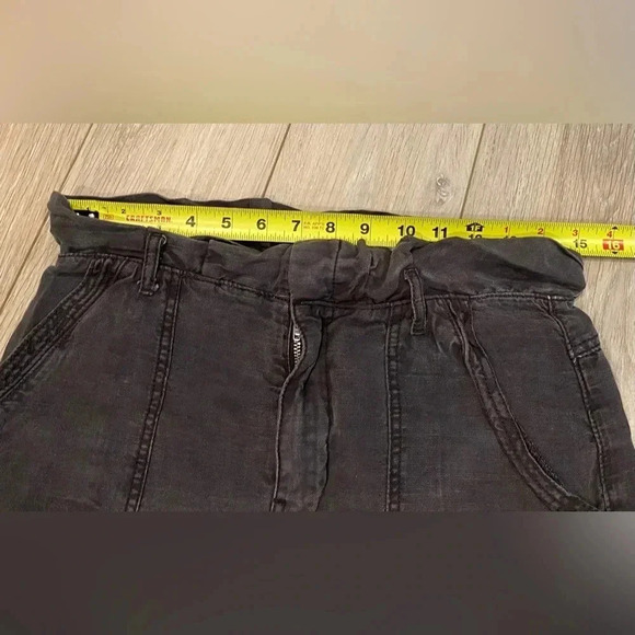Anthropologie Utility Style Linen Blend Charcoal Gray Pants Women’s Small EUC - Picture 6 of 9